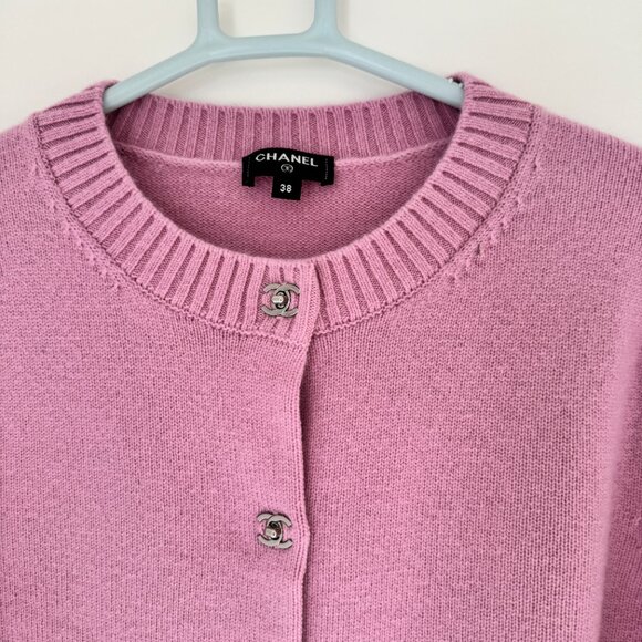 Chanel Pink Cardigan Size 38 - Picture 5 of 11